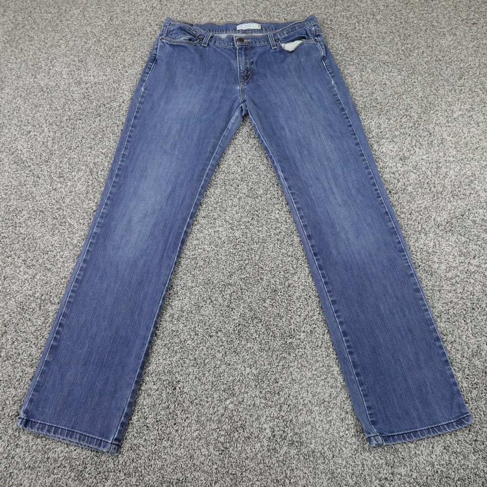 Levis Jeans Womens 12 Dark Blue Denim Pants 544 Straight Stretch Flex Faded Y2K